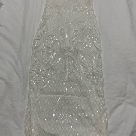 Lulus fitted sequin white midi dress. - Picture 2 of 2
